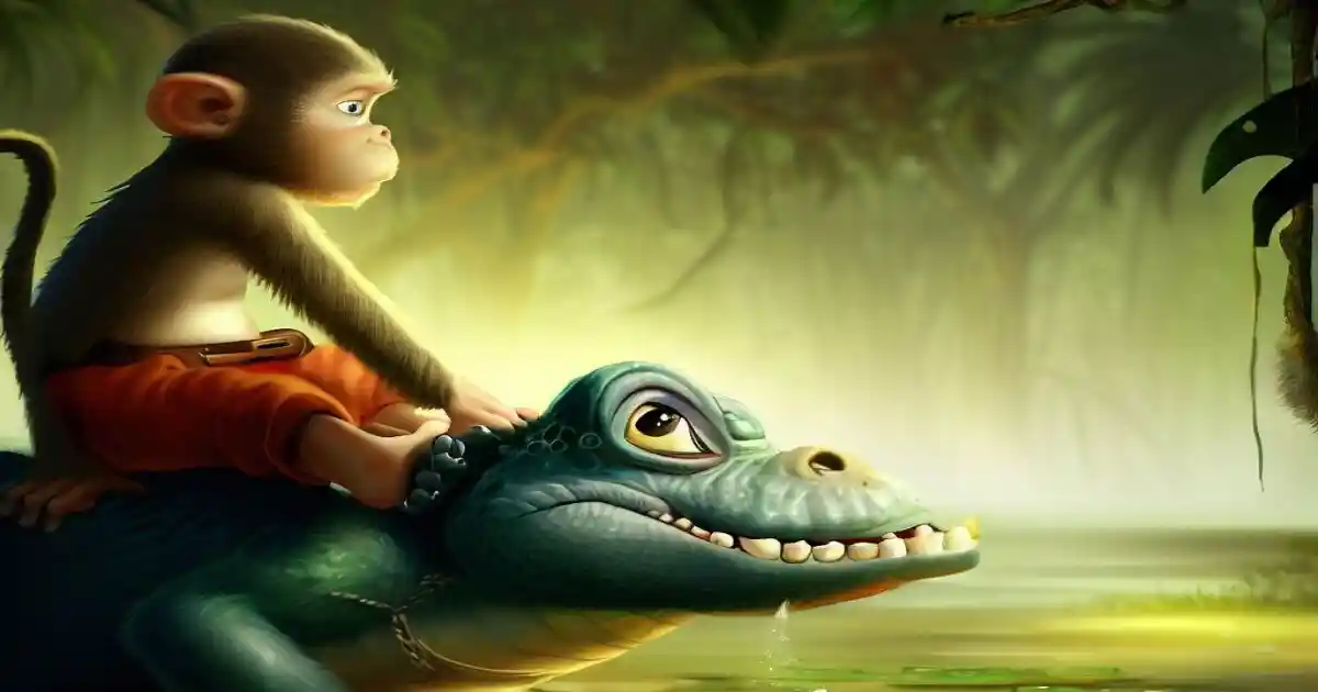 বান্দৰ আৰু ঘঁৰিয়ালৰ সাধু-monkey and crocodile story